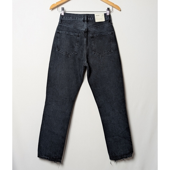 NWT AGOLDE Riley Straight Crop Jeans Edit Black Wash 24 - Picture 8 of 11